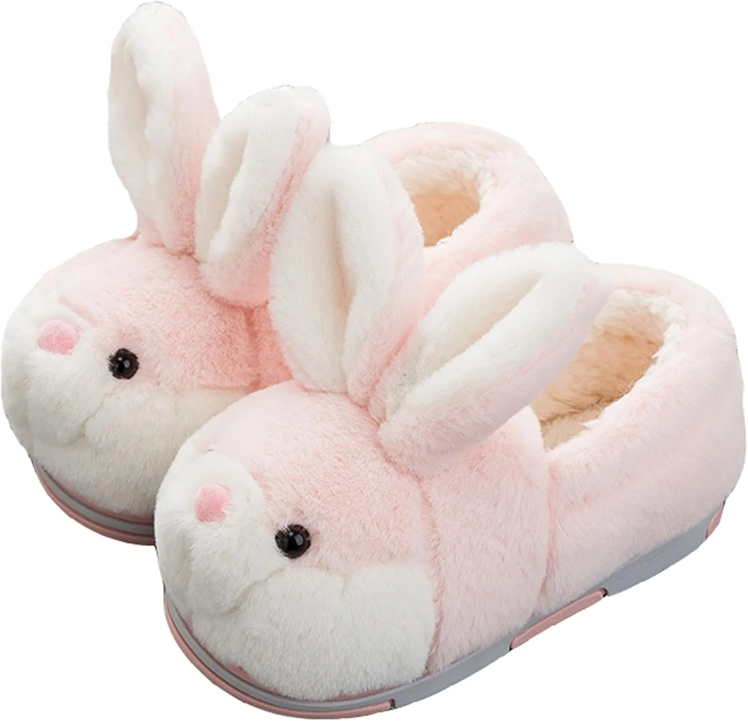 Women's Cute Rabbit Animal Slippers - Novelty Cozy Fuzzy Soft Plush Winter Warm House Shoes Cotton Slippers