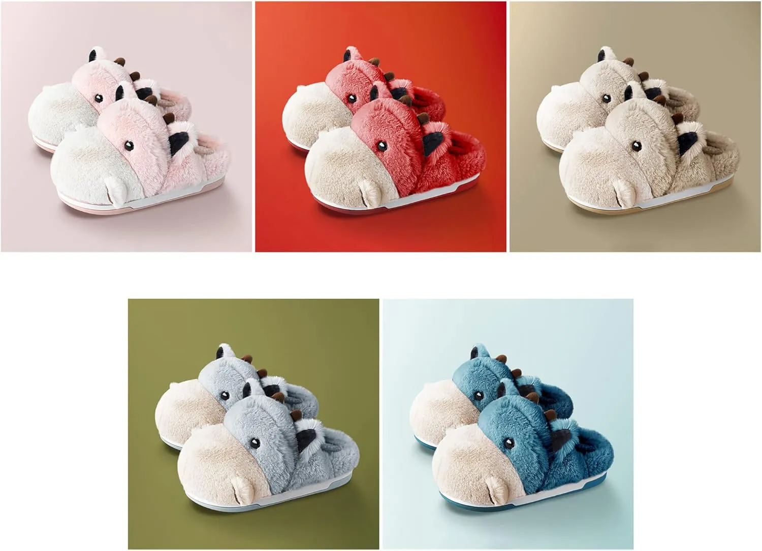 Womens Cute shoes hippo slippers Animal Slippers Novelty Cozy Fuzzy Slippers Soft Plush Winter Warm House Shoes cotton slippers