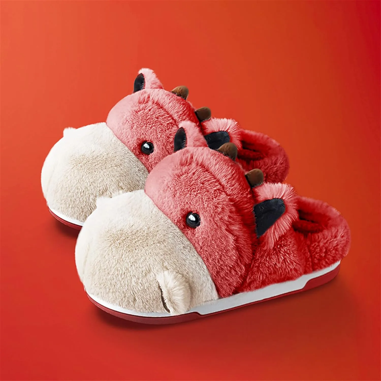 Womens Cute shoes hippo slippers Animal Slippers Novelty Cozy Fuzzy Slippers Soft Plush Winter Warm House Shoes cotton slippers