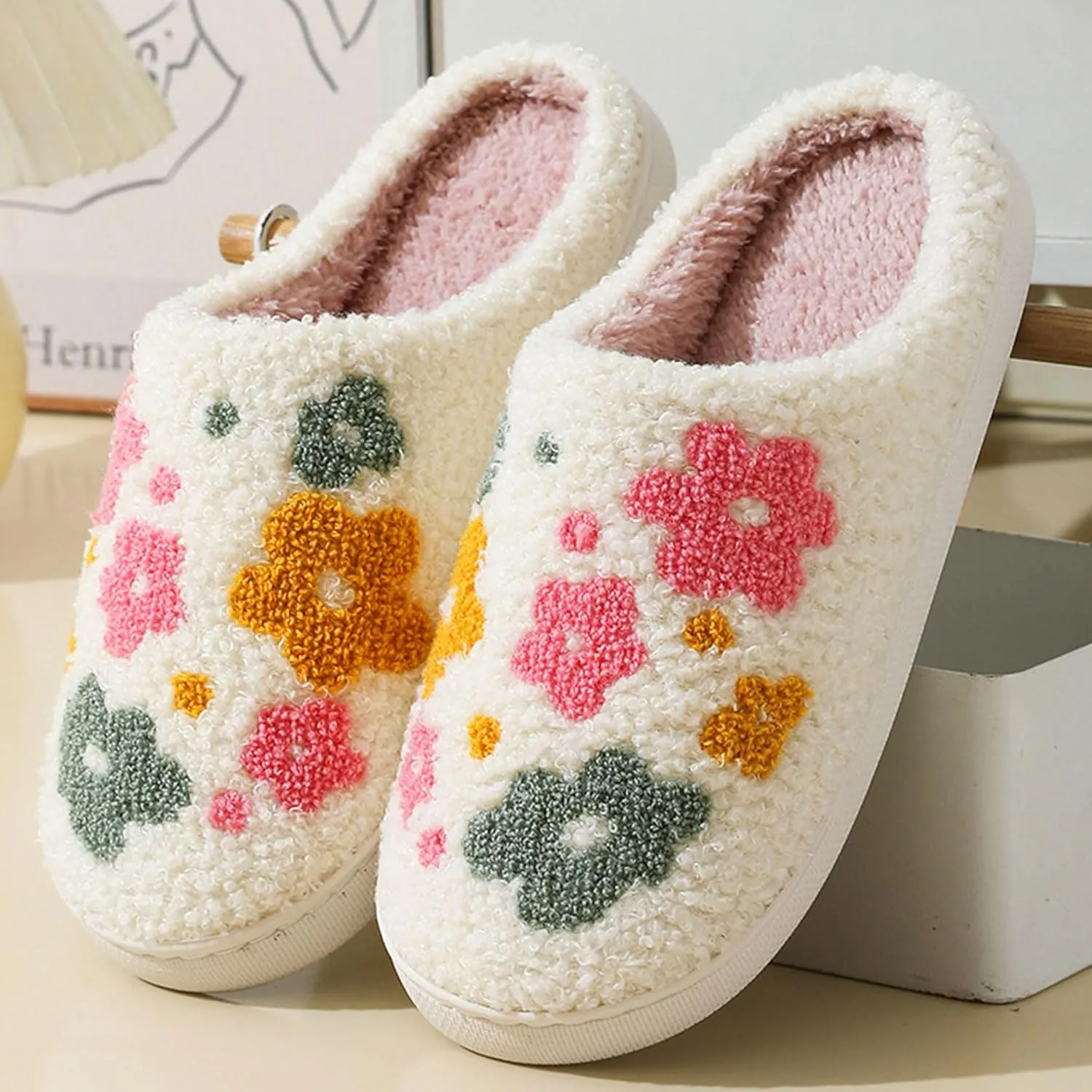 Women's Men's Funny Animal Slippers Cute Cartoon Plush Warm Comfy Couple Indoor Outdoor Home Shoes