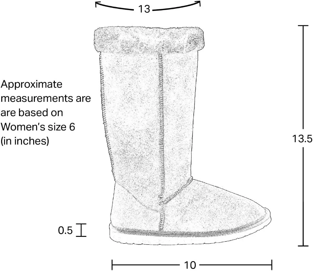 Womens Mid Calf Boots Fur Cuff Trimming Casual Pull on Shoes