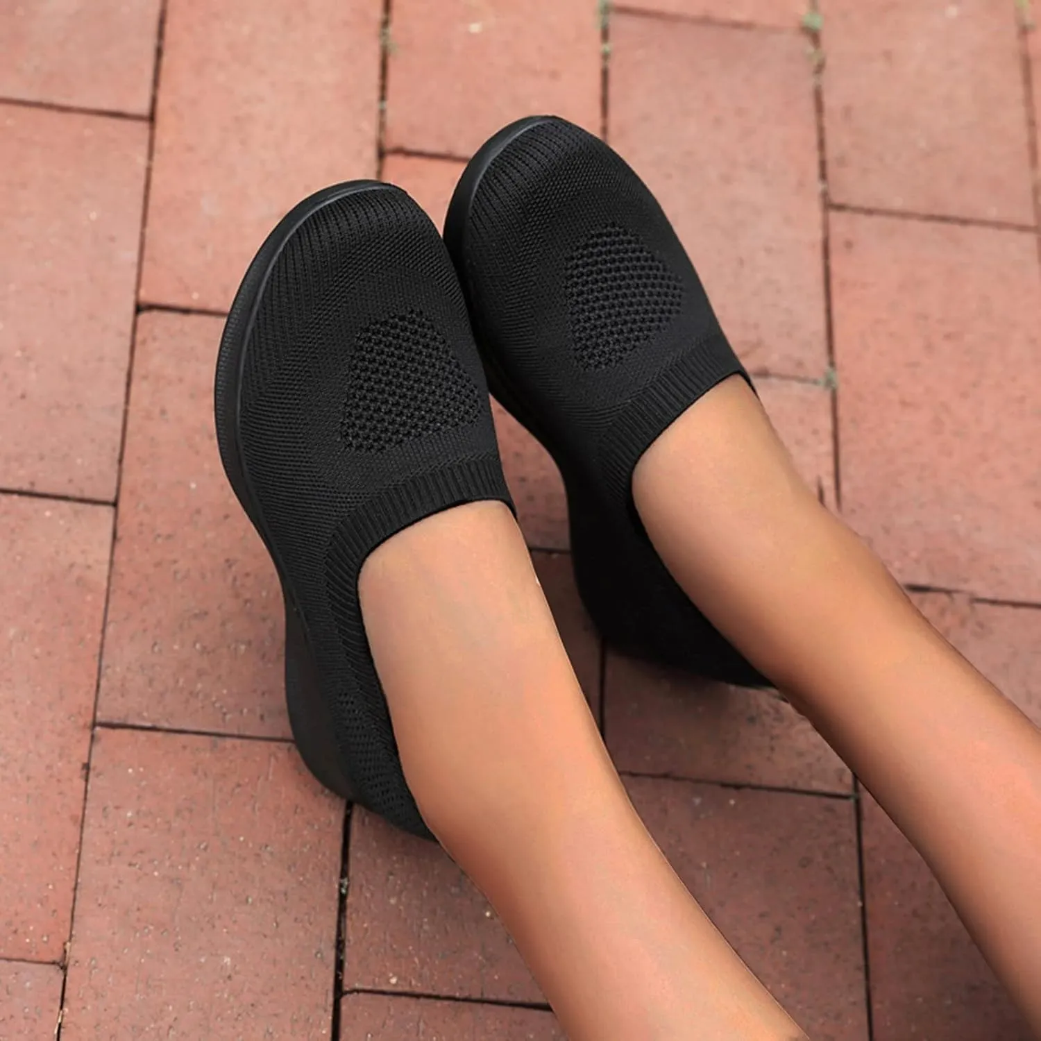 Women's Slip on Sneakers Shoes Woven Orthopedic Breathable Soft Shoes Walking Diabetic Foam Shoes Hands Free Slip in