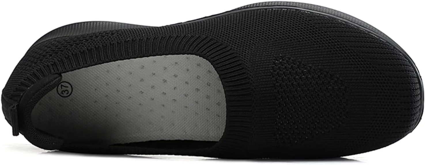 Women's Slip on Sneakers Shoes Woven Orthopedic Breathable Soft Shoes Walking Diabetic Foam Shoes Hands Free Slip in