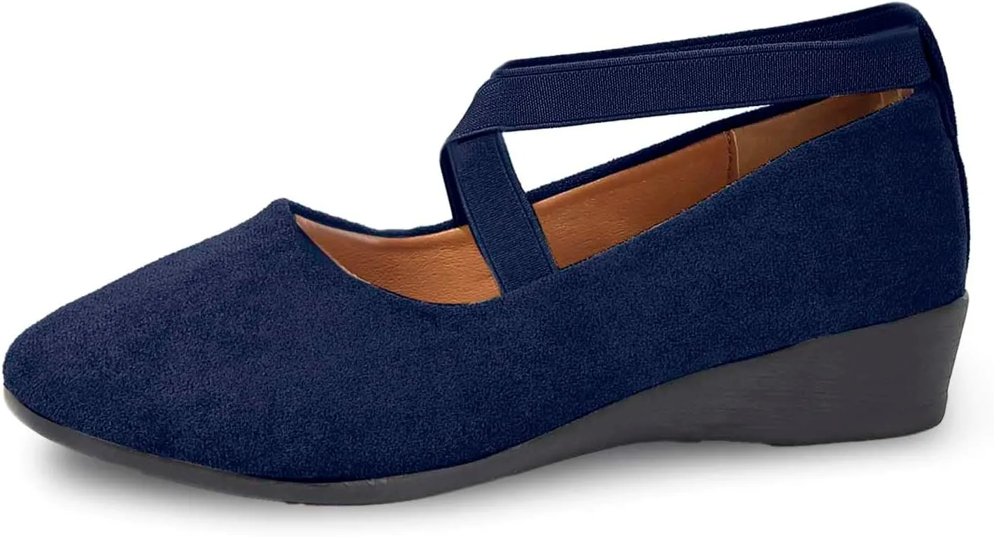 Women's Strappy Wedge Flats Pointed Closed Toe Dress Shoes for Bridal, Guest & Formal Events Comfortable Pumps