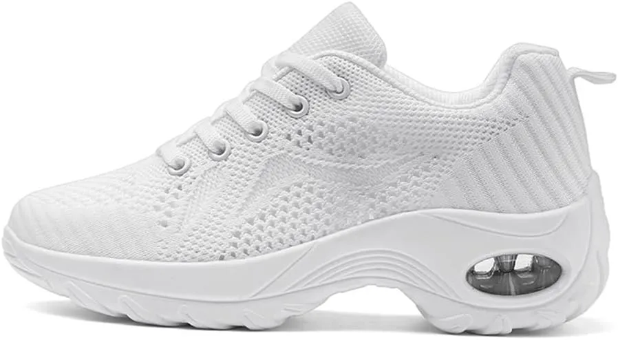 Women's Walking Shoes Arch Support Comfortable Lightweight Mesh Non-Slip Work Shoes Modern Jazz Dance Casual Shoes Thick Sole Loafers