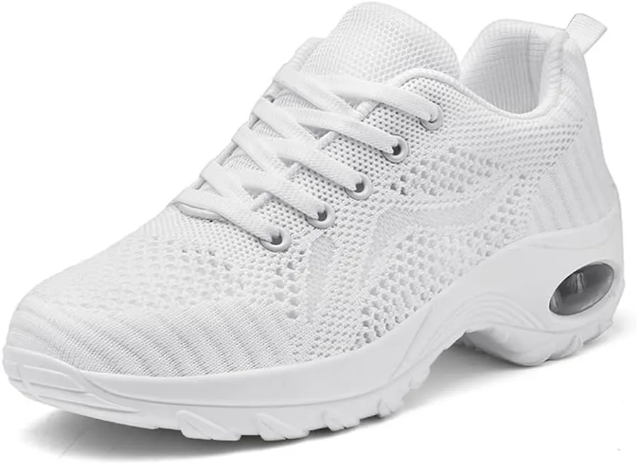 Women's Walking Shoes Arch Support Comfortable Lightweight Mesh Non-Slip Work Shoes Modern Jazz Dance Casual Shoes Thick Sole Loafers