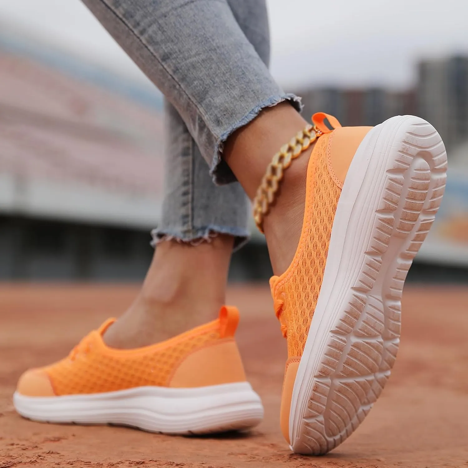 Women's Walking Shoes Soft Sole Mesh Shoe Comfortable Orthopedic Slip-on Breathable Flats Casual Nursing Orthotic Lightweight Shoes Walking Sneaker with Arch Support