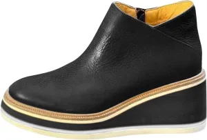 Women's Wedge Ankle Boots Fashion Side Zipper Wedge Leather Booties Basel Ankle Bootie Solid Chelsea Boots All-Match Shoes