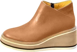 Women's Wedge Ankle Boots Fashion Side Zipper Wedge Leather Booties Basel Ankle Bootie Solid Chelsea Boots All-Match Shoes