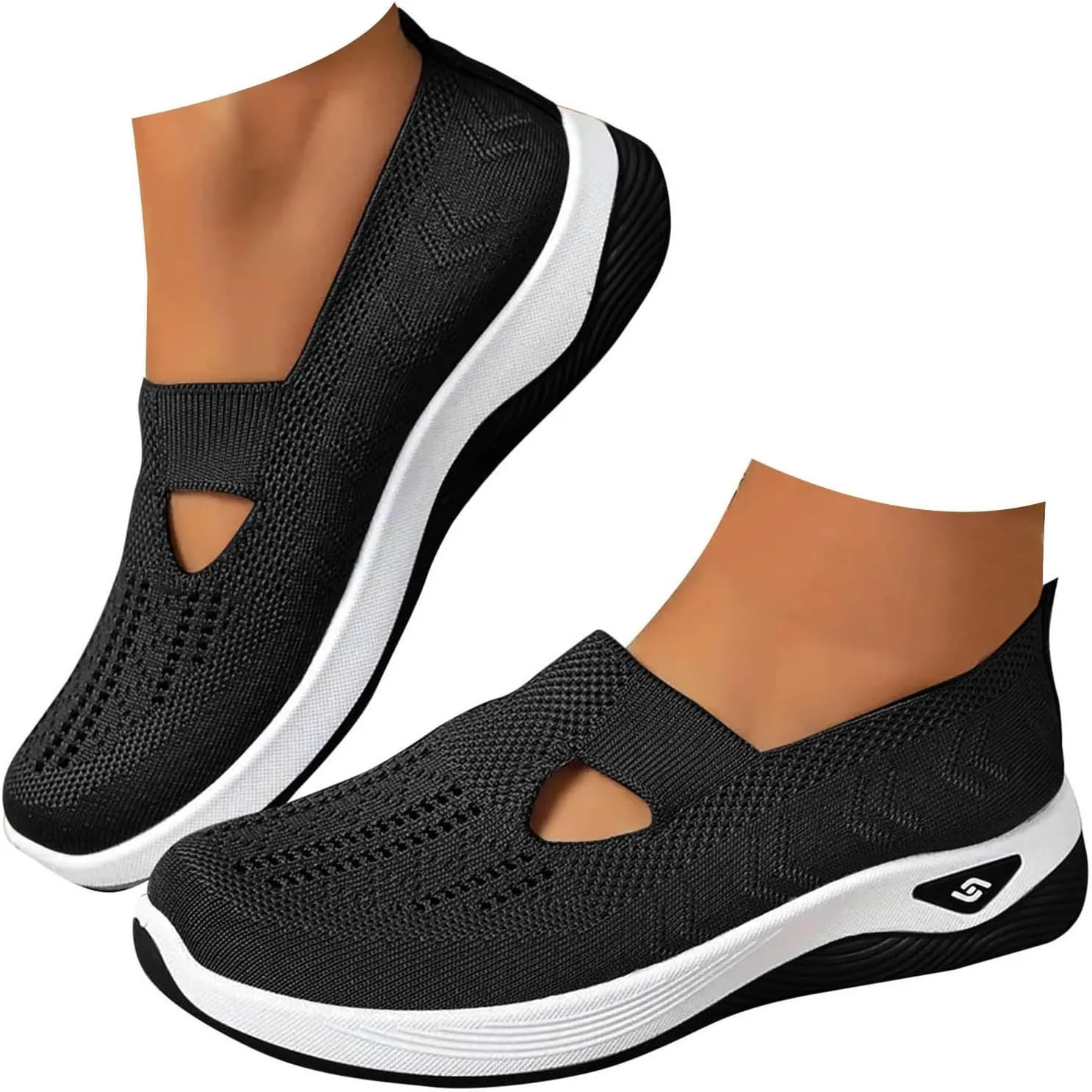 Womens Woven Orthopedic Breathable Soft Shoes Arch Support,Diabetes Foam Shoes Walking Anti-Skid Sports Walking Shoes