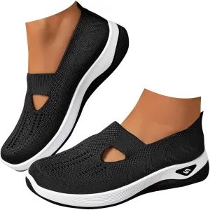 Womens Woven Orthopedic Breathable Soft Shoes Arch Support,Diabetes Foam Shoes Walking Anti-Skid Sports Walking Shoes