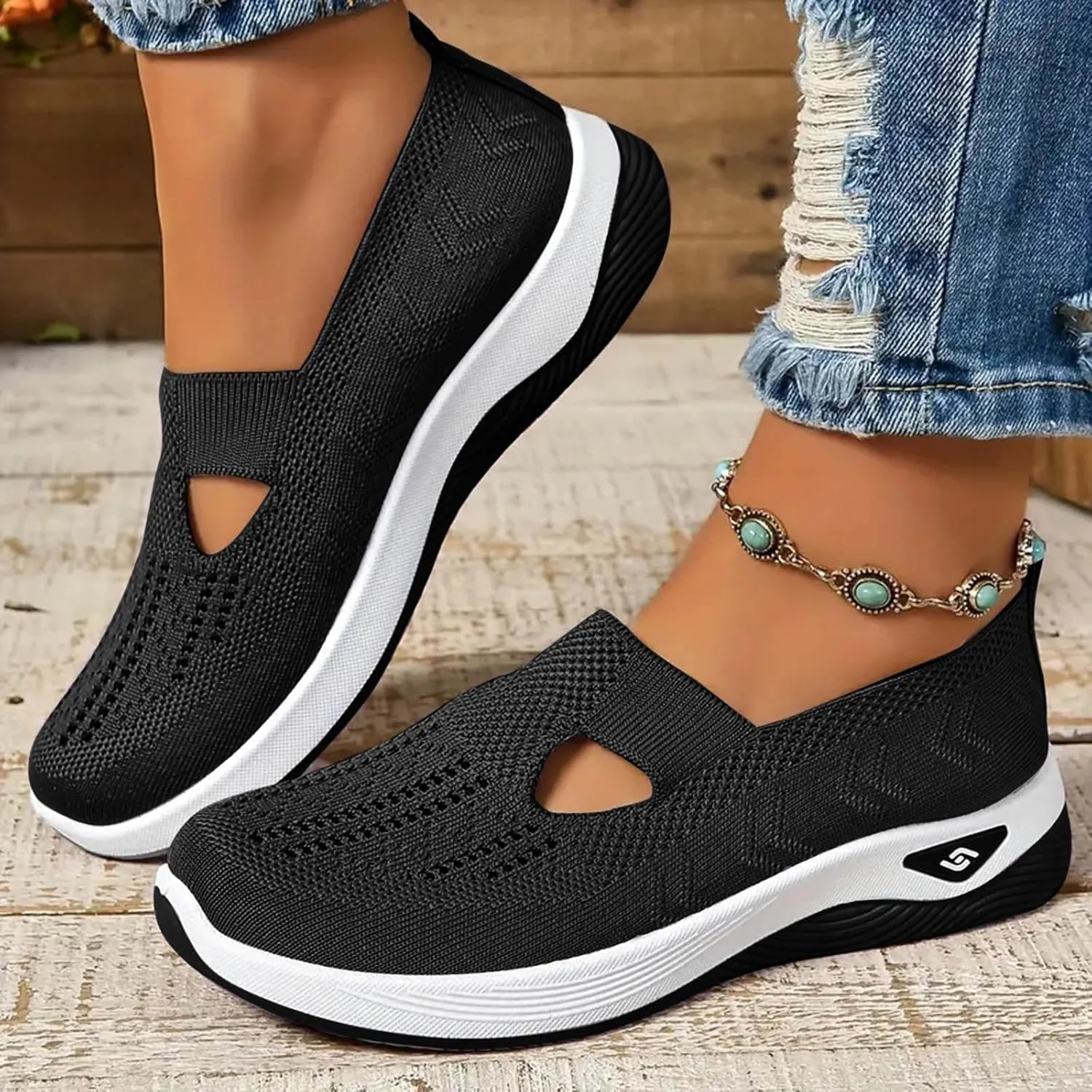 Womens Woven Orthopedic Breathable Soft Shoes Arch Support,Diabetes Foam Shoes Walking Anti-Skid Sports Walking Shoes