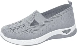 Women's Woven Orthopedic Breathable Soft Shoes Go Walking Slip on Diabetic Foam Shoes Hands Free Slip in Sneakers