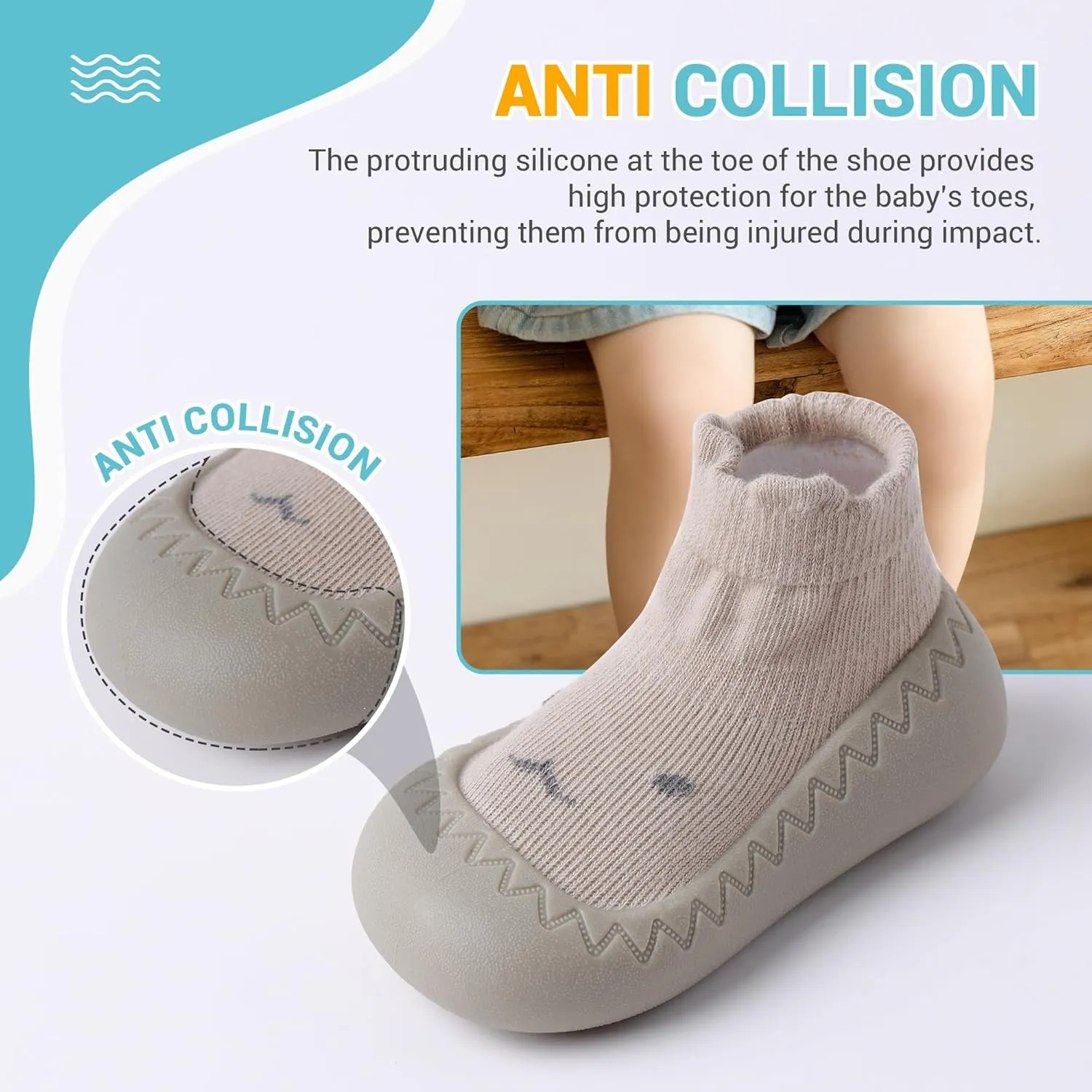 XQ&XG Baby Shoes Infant First Walker Shoes Infant Floor Shoes Indoor Outdoor Non Slip Soft Rubber Sole Breathable Slippers Unisex Sock Shoes Baby Boys Girls Cartoon Slip On Sneakers