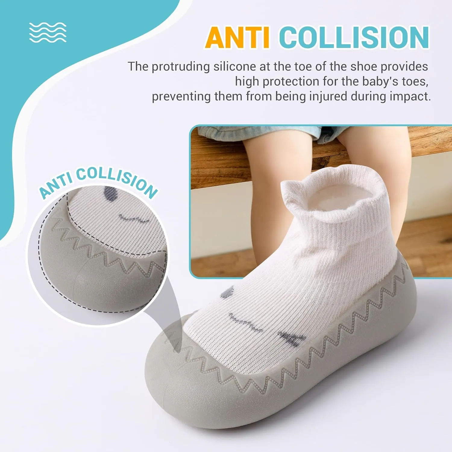 XQ&XG Baby Shoes Infant First Walker Shoes Infant Floor Shoes Indoor Outdoor Non Slip Soft Rubber Sole Breathable Slippers Unisex Sock Shoes Baby Boys Girls Cartoon Slip On Sneakers