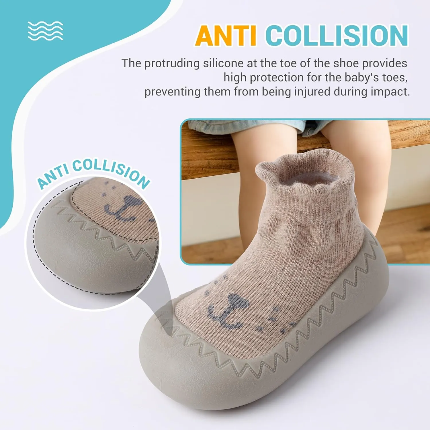 XQ&XG Baby Shoes Infant First Walker Shoes Infant Floor Shoes Indoor Outdoor Non Slip Soft Rubber Sole Breathable Slippers Unisex Sock Shoes Baby Boys Girls Cartoon Slip On Sneakers