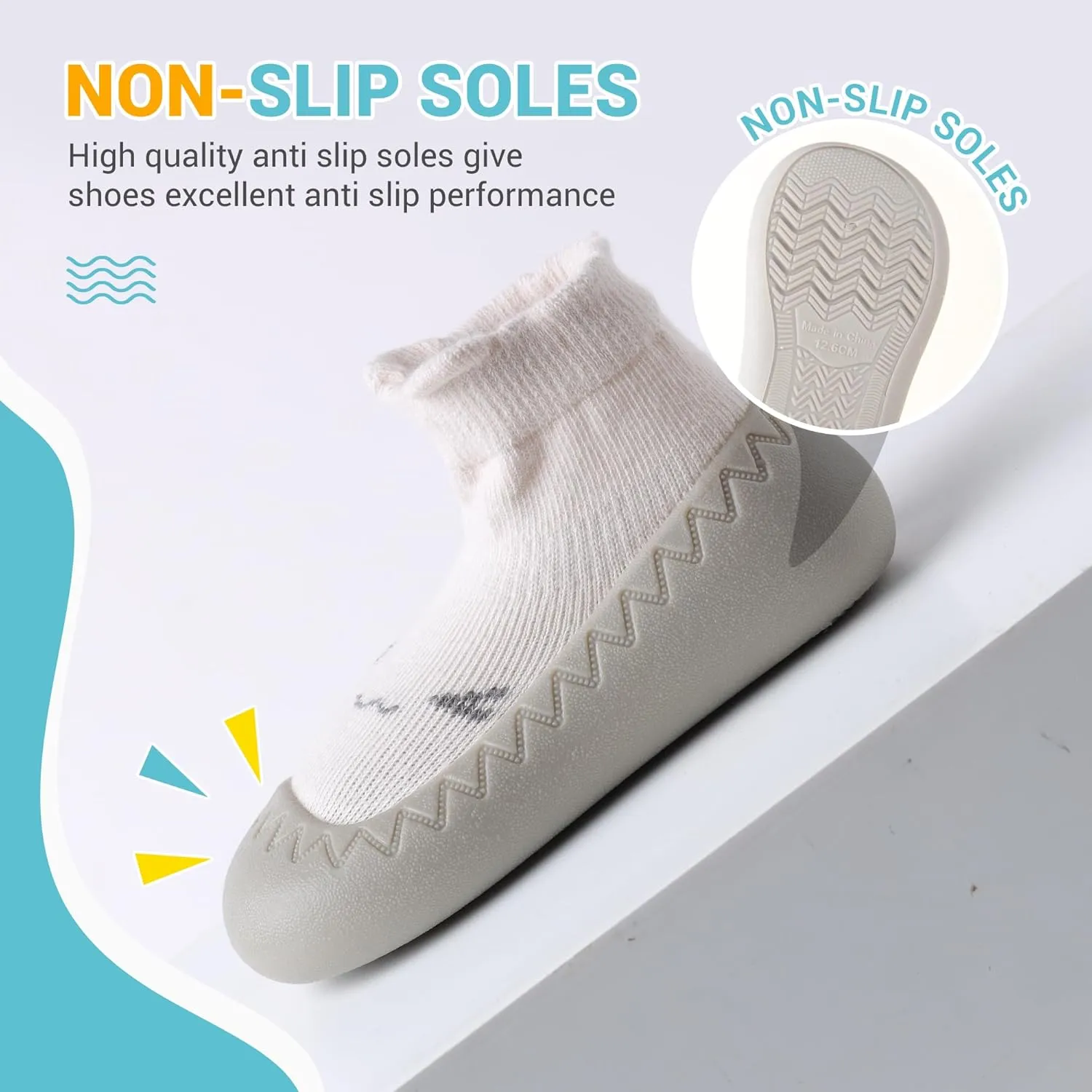 XQ&XG Baby Shoes Infant First Walker Shoes Infant Floor Shoes Indoor Outdoor Non Slip Soft Rubber Sole Breathable Slippers Unisex Sock Shoes Baby Boys Girls Cartoon Slip On Sneakers