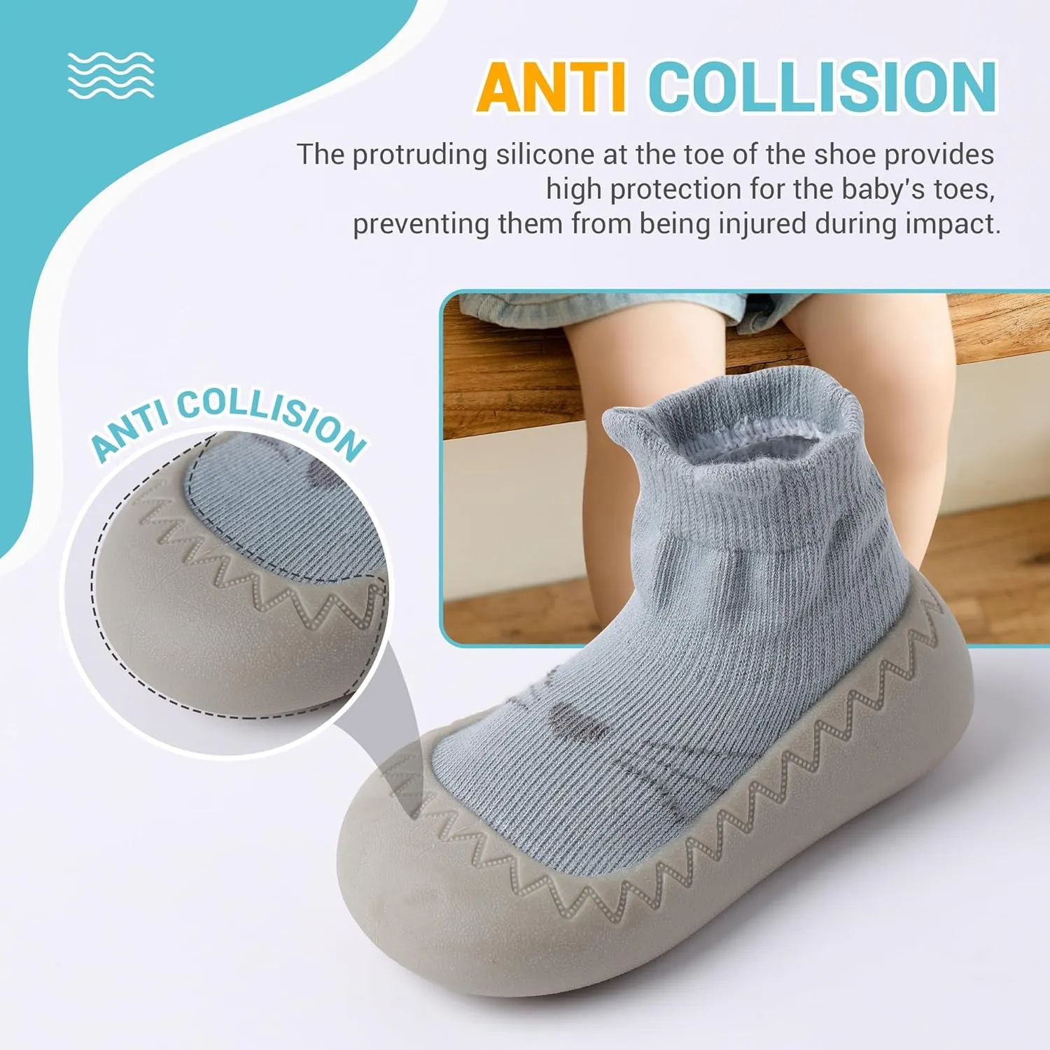 XQ&XG Baby Shoes Infant First Walker Shoes Infant Floor Shoes Indoor Outdoor Non Slip Soft Rubber Sole Breathable Slippers Unisex Sock Shoes Baby Boys Girls Cartoon Slip On Sneakers