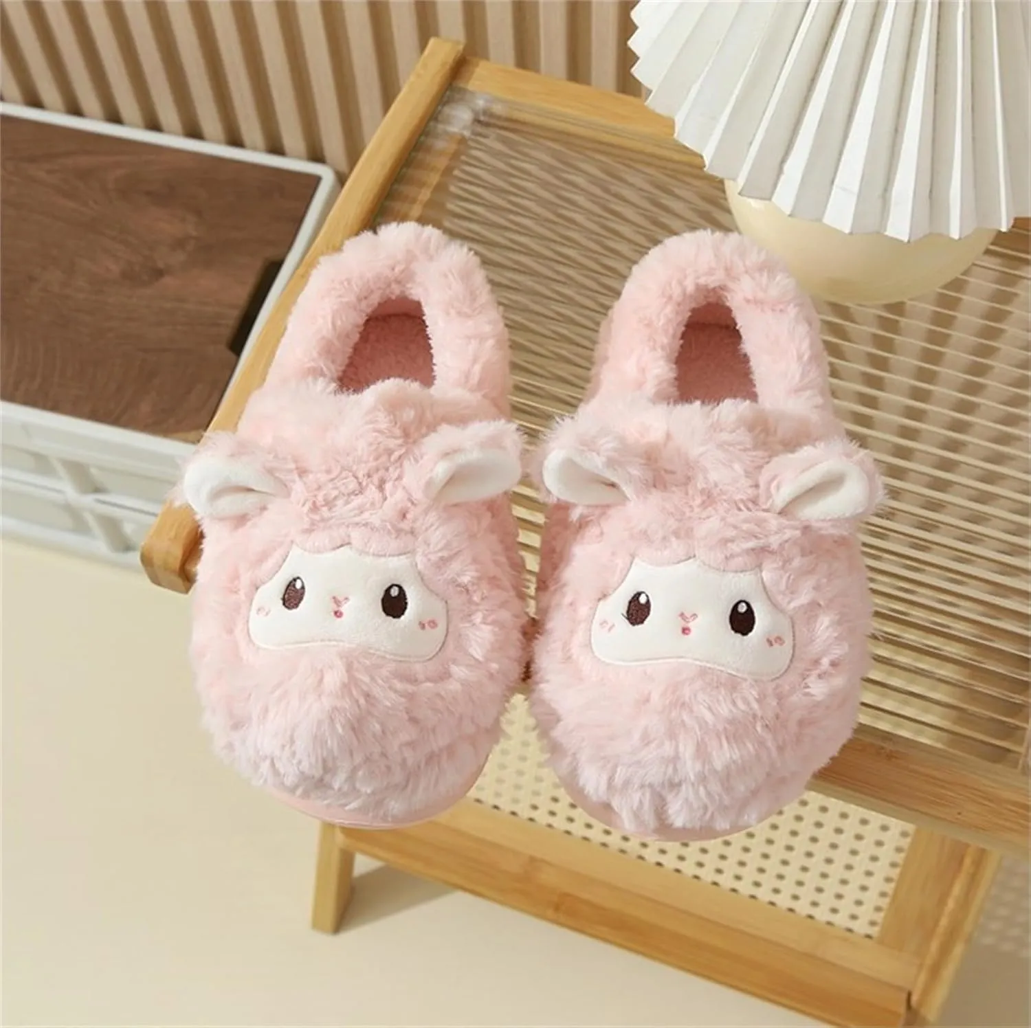 YILANLAN Animal Slippers for Women - Cute Sheep Cozy Winter Plush Soft Adult Home Cotton Slippers