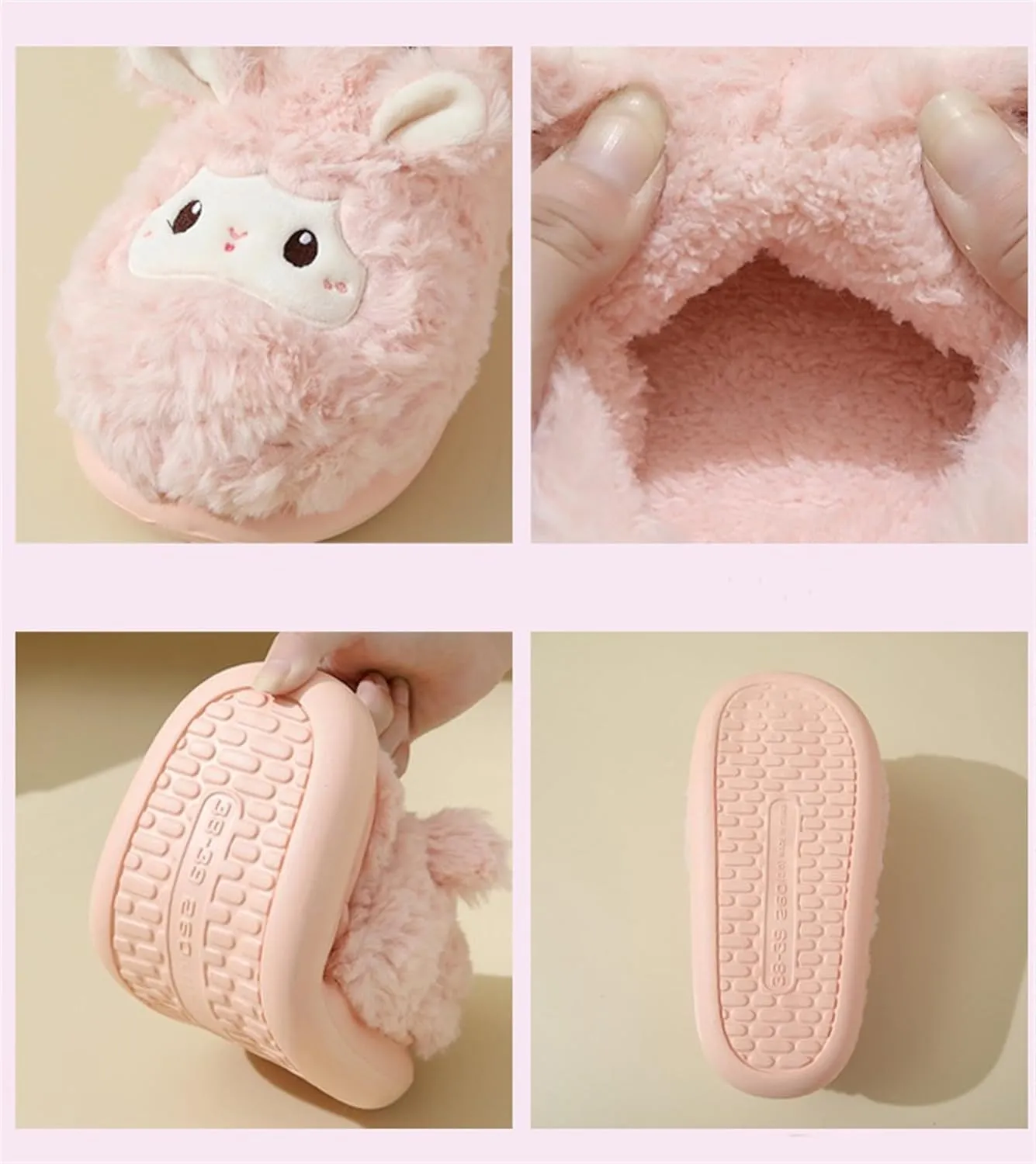 YILANLAN Animal Slippers for Women - Cute Sheep Cozy Winter Plush Soft Adult Home Cotton Slippers