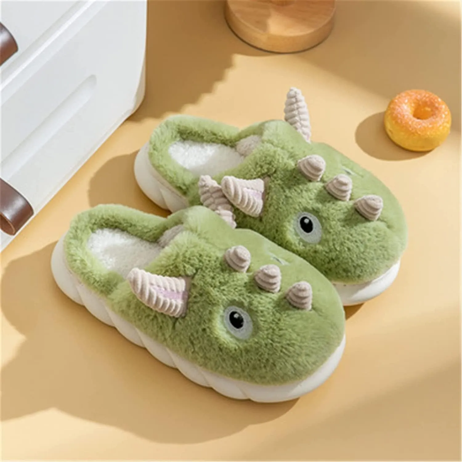 YILANLAN Women's Cute Pig Animal Cow Winter Warm Soft Plush Home Cotton Slippers