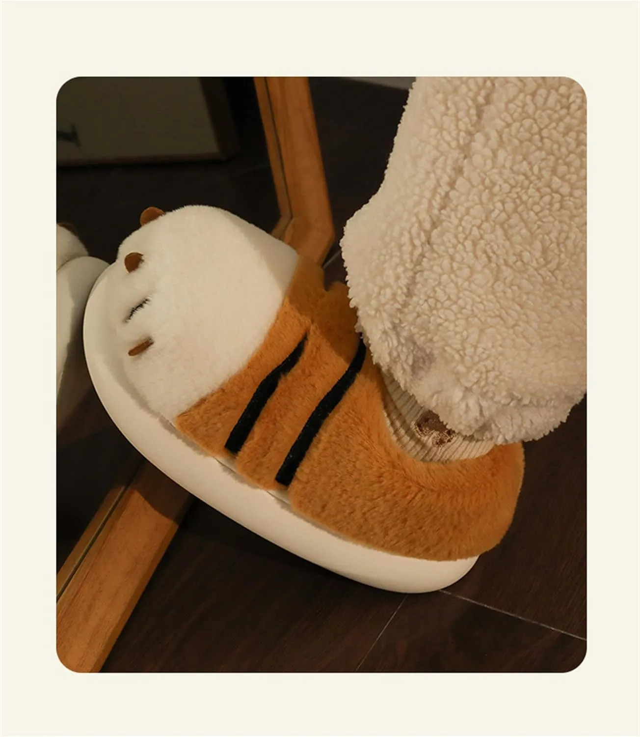 YILANLAN Women's Cute Pig Animal Cow Winter Warm Soft Plush Home Cotton Slippers