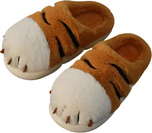 YILANLAN Women's Cute Pig Animal Cow Winter Warm Soft Plush Home Cotton Slippers