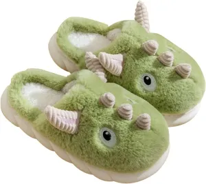 YILANLAN Women's Cute Pig Animal Cow Winter Warm Soft Plush Home Cotton Slippers